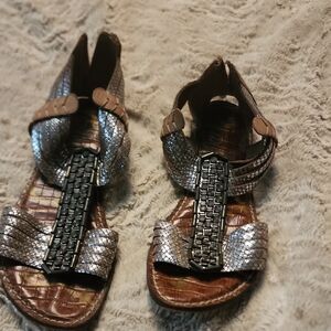 Silver and Brown Women's Sandals